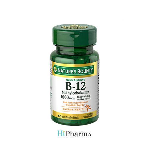 Nature's Bounty B-12 Methylcobalamin 1000 Mcg 60 Capsules