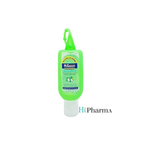 Higeen Hand Sanitiosor With Silicone Holder Green Tea & Cucumber 50 Ml