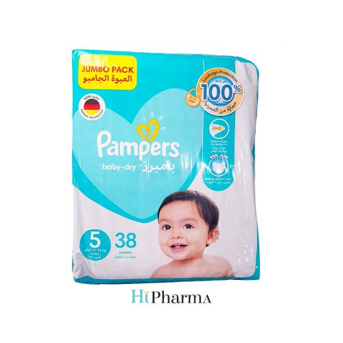 Pampers Active Baby Dry Diapers Value Pack Junior Size 5 11-18 Kg 38 Diapers