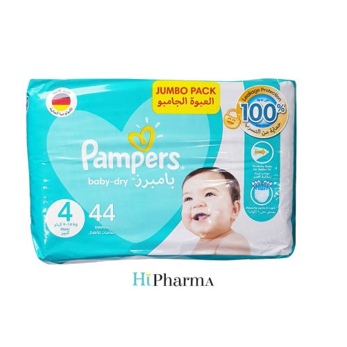 Pampers Baby Dry Diapers Size 4 Maxi 9-14 Kg Jumbo Pack 44 Count