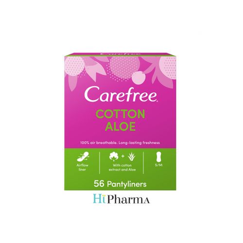 Carefree Cotton Pantyliners Cotton Aloe 56 S