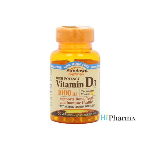 Sundown Vitamin D3 1000 Lu 200 (100 Free) Sgl