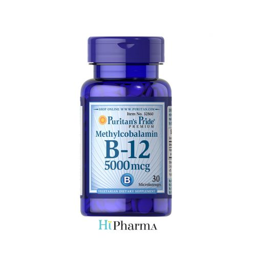 Puritan's Pride Methylcobalamin Vitamin B-12 5000 Mcg 30 Capsules