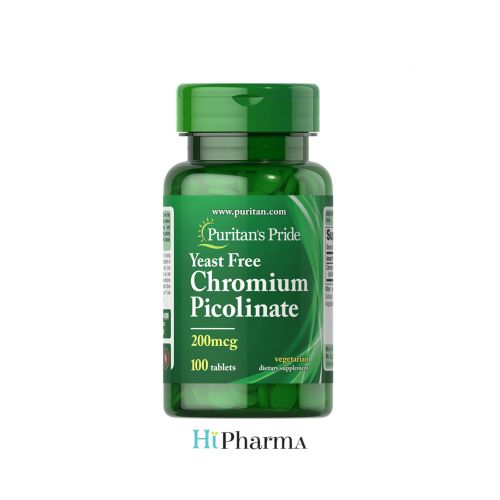 Puritan's Pride Chromium Picolinate 200 Mcg Yeast Free 100 Tablets