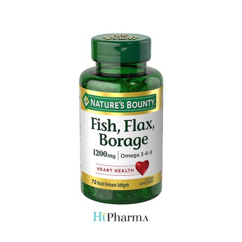  Nature's Bounty Omega 3-6-9 Fish Flax Borage 72 Capsules